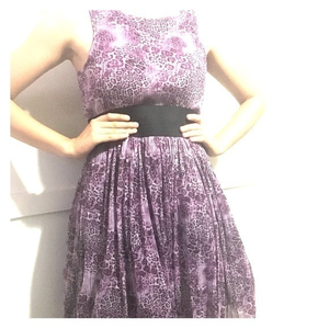 Purple leopard print dress‎